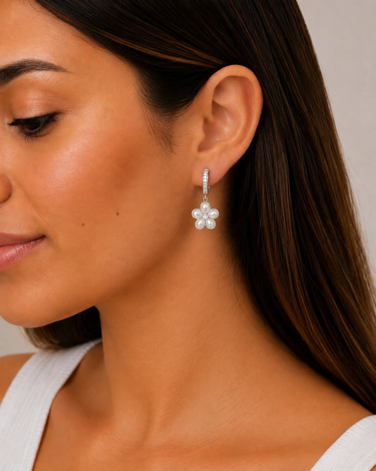Aros Flor Pearl