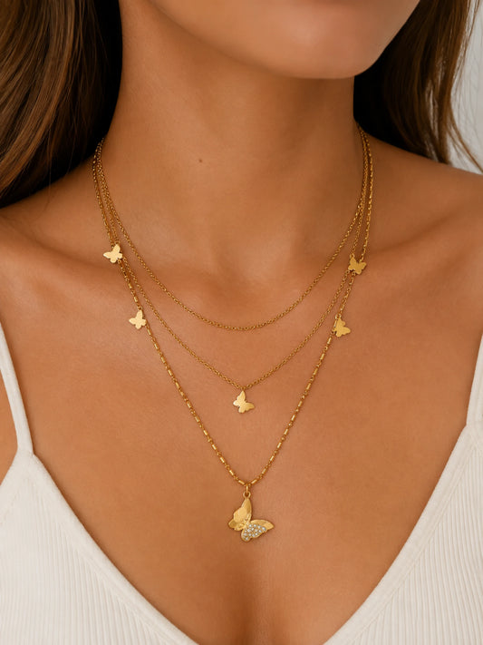 Collar Triple Mariposas
